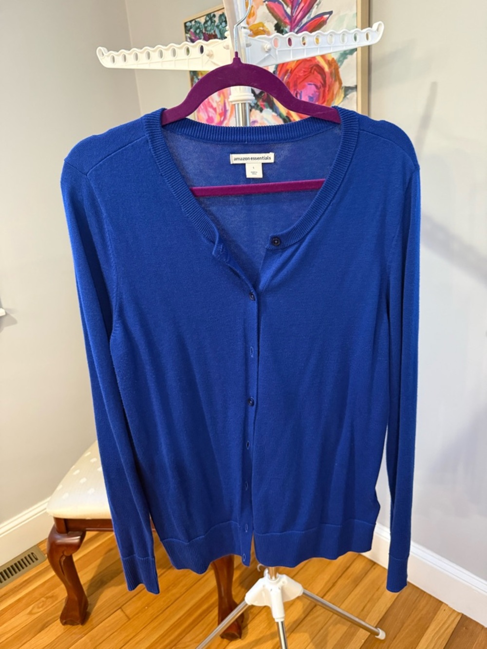 Amazon Essentials Women’s Cobalt Blue Button-Up Cardigan Sweater